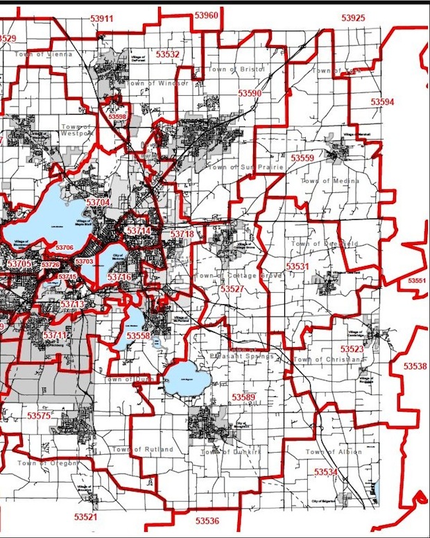 Dane County homes by zip code map Lake & City Homes Realty Homes